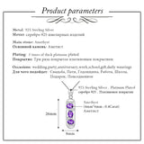 Almei 3pcs 0.4ct Amethyst Purple Bar 925 Sterling Silver Necklace