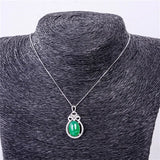Green Chalcedony Perfume Bottom Necklace 925 Silver
