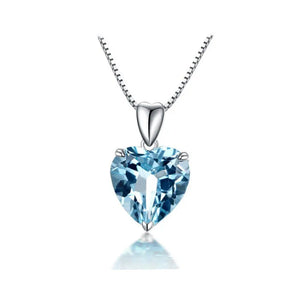 Almei Crystal Rhinestone Heart Pendant Necklace with Gift Box