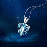 Almei Crystal Rhinestone Heart Pendant Necklace with Gift Box