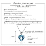 Almei Crystal Rhinestone Heart Pendant Necklace with Gift Box