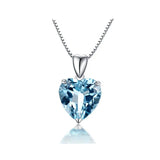 Almei Crystal Rhinestone Heart Pendant Necklace with Gift Box
