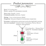 Almei Red Green Cat Pendant Diopside Necklace 925 Sterling Silver CN033