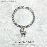 Alpaca Llama Charm Bracelet - 925 Sterling Silver Gift