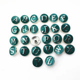 A-Z Purple Enamel Charms Letters Snap Button DIY Jewelry