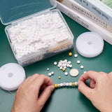 Alphabet Acrylic Beads Round Glass Pearl Bead with Elastic Thread