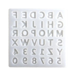 Alphabet Crystal Epoxy Resin Mold English Letters Number Pendant
