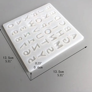 Alphabet Crystal Epoxy Resin Mold English Letters Number Pendant