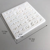 Alphabet Crystal Epoxy Resin Mold English Letters Number Pendant