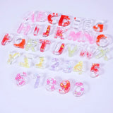 Alphabet Crystal Epoxy Resin Mold English Letters Number Pendant