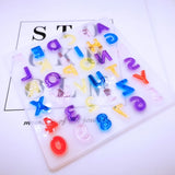 Alphabet Crystal Epoxy Resin Mold English Letters Number Pendant