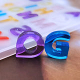 Alphabet Crystal Epoxy Resin Mold English Letters Number Pendant