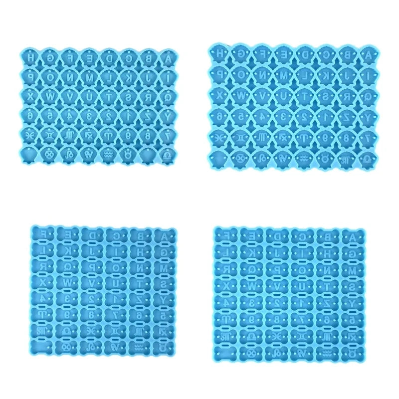 Letter Silicone Mold for Resin Jewelry with Hole
