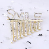 Alphabet Flash Brooch Alloy Smile Tassel Corsage