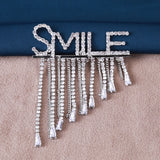 Alphabet Flash Brooch Alloy Smile Tassel Corsage