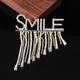 Alphabet Flash Brooch Alloy Smile Tassel Corsage