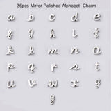 Alphabet Initial Letter Bracelets Bangles Rose Silver Charm Jewelry