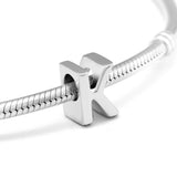 K Charms Bead for Bracelet 925 Sterling Silver Letters Jewelry Making