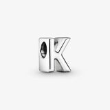 K Charms Bead for Bracelet 925 Sterling Silver Letters Jewelry Making