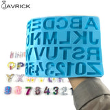 Alphabet Keychain Epoxy Resin Mold English Letters Number Pendants Mould