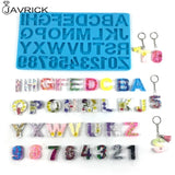 Alphabet Keychain Epoxy Resin Mold English Letters Number Pendants Mould
