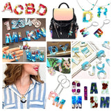 Alphabet Keychain Epoxy Resin Mold English Letters Number Pendants