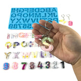 Alphabet Keychain Epoxy Resin Mold English Letters Number Pendants