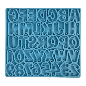 Alphabet Keychain Epoxy Resin Mold Letter Number Earring Necklace Pendant