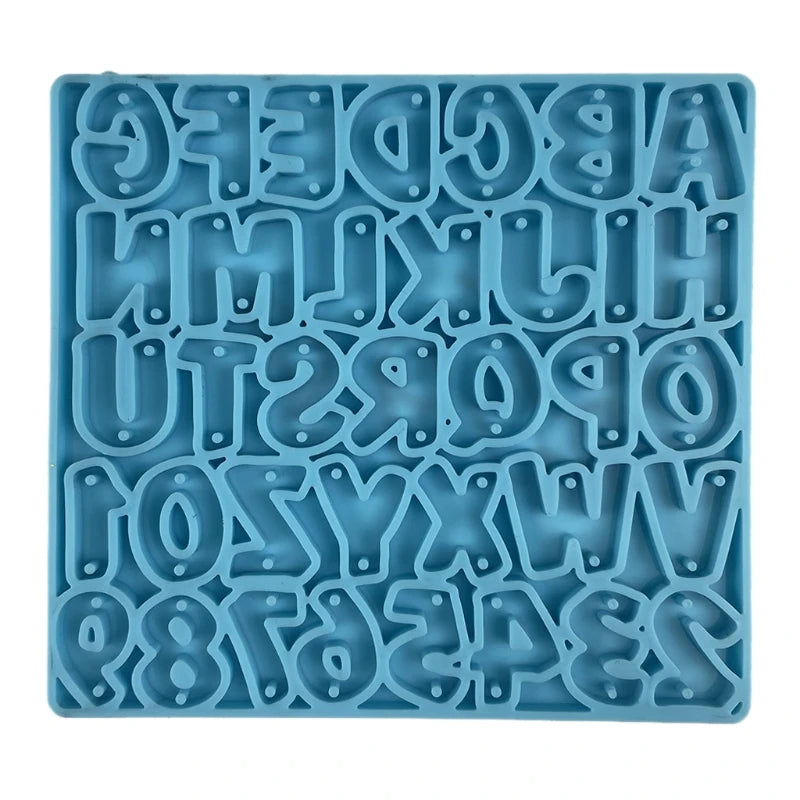 Alphabet Keychain Epoxy Resin Mold Letter Number Earring Necklace Pendant
