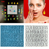 Alphabet Keychain Epoxy Resin Mold Letter Number Earring Necklace Pendant