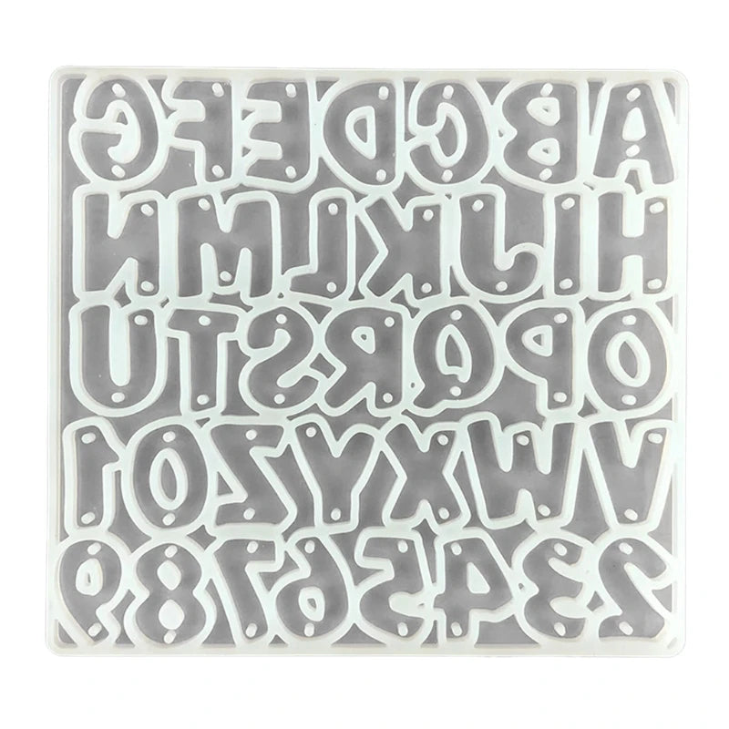 Alphabet Keychain Epoxy Resin Mold Letter Number Pendant Silicone Mould