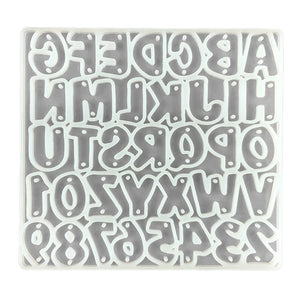 Alphabet Keychain Epoxy Resin Mold Letter Number Pendant Silicone Mould