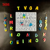 Alphabet Keychain Epoxy Resin Mold Letter Number Pendant Silicone Mould