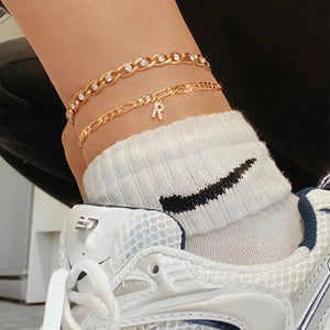 Alphabet Leg Bracelets Anklets Stainless Steel Initial Letter Anklet
