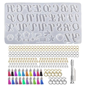 Alphabet Letter Keychain Mold Hand Drill,Jump Rings