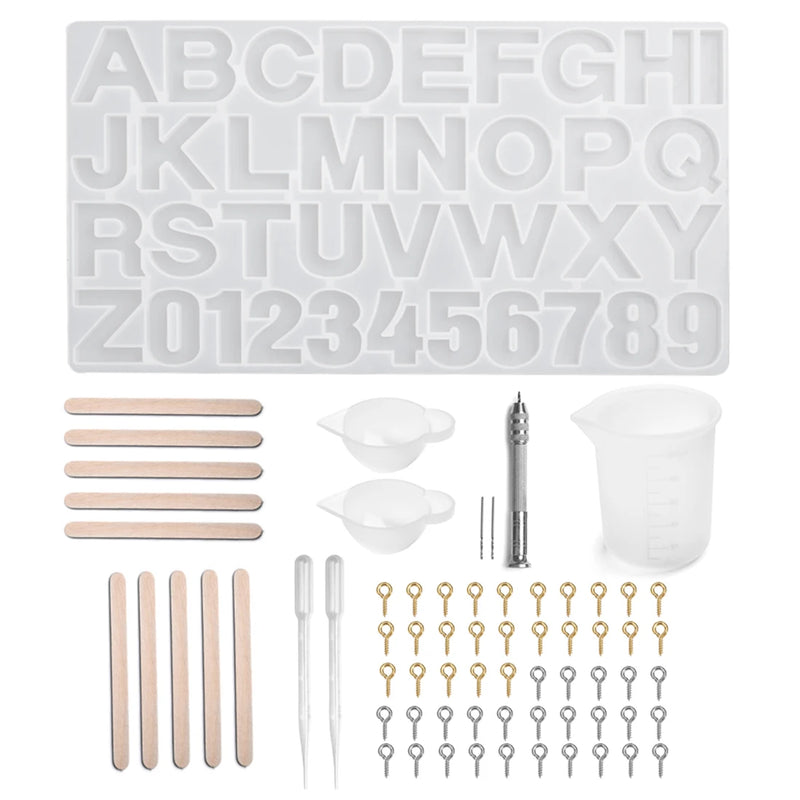 Alphabet Letter Silicone Mold Jewelry Resin Molds Necklace Making Tools
