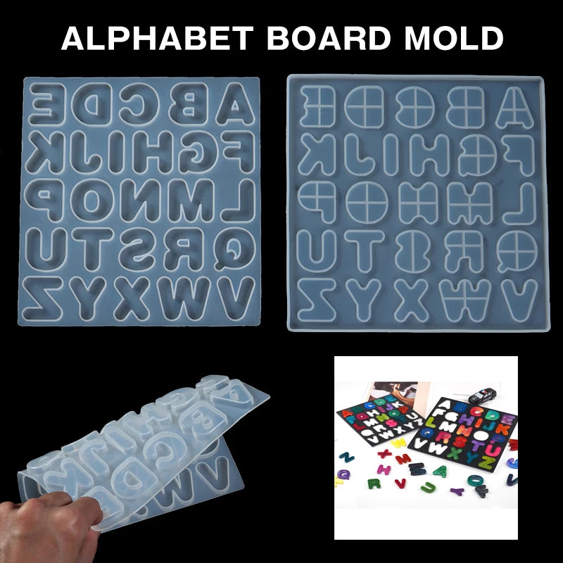 Alphabet Letter Silicone Mould Puzzle Board Resin Mold
