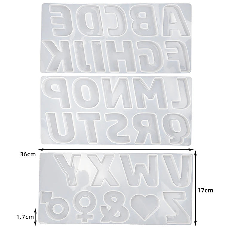 Alphabet Number Silicone Pendant DIY Mold Crystal Dropper Decoration