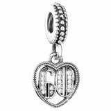 Love Pendant Beads 925 Sterling Silver Charms Fit Bracelet DIY Jewelry