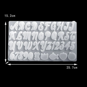 Alphabet Resin Mold Silicone Earring Pendant Necklace Charms