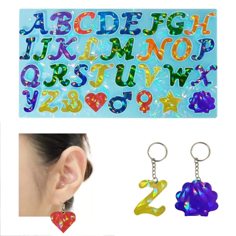 Alphabet Resin Mold Silicone for DIY Jewelry Pendant Earrings