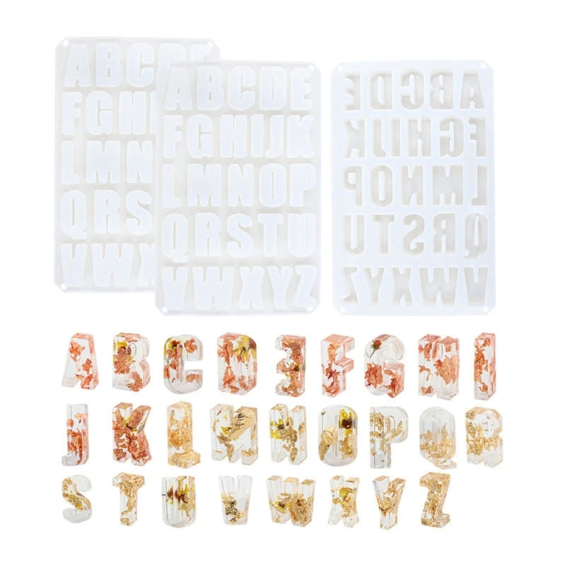 Alphabet Resin Silicone Mold English Letter Pendant Resin Mold