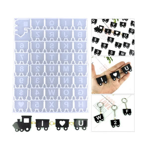 Alphabet Resin Silicone Mold Small Train Alphanumeric Mold DIY Earrings