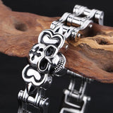 Skull Head Stainless Steel Cycling Bracelet