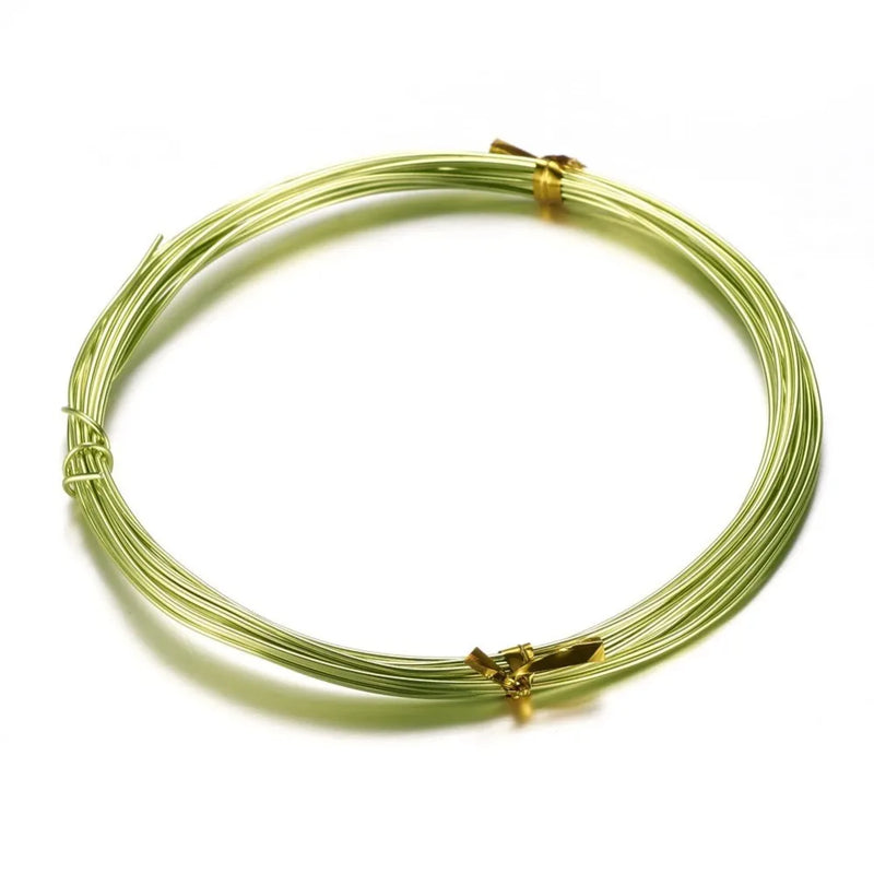 Aluminum Craft Wire Yellow Green 18 Gauge 10m/roll