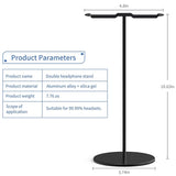 Aluminum Dual Headphone Stand for Desk PC Gaming Headsets Holder