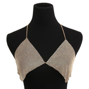 Aluminum Chain Bra Patch Body Jewelry for Beach Party