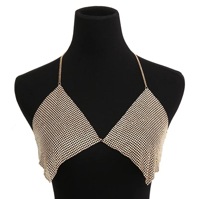 Aluminum Chain Bra Patch Body Jewelry for Beach Party