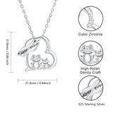 925 Silver Frog Mom & Kids Necklace Mother's Jewelry
