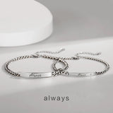 Always Letters Sterling Silver Hip-hop Bracelet